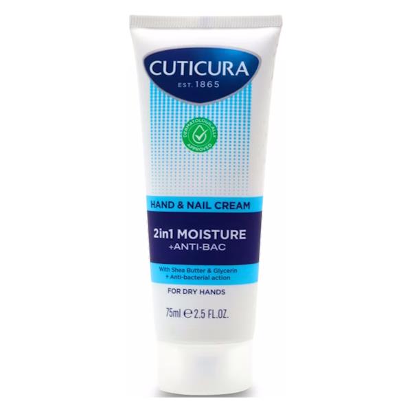 Cuticura 2in1 Moisture + Anti Bac Hand & Nail Cream (3 x 75ml)