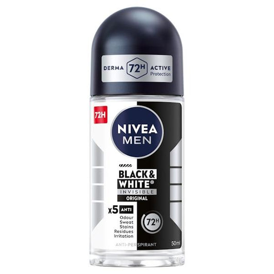 Nivea Men Black & White Invisible Original Anti-Perspirant Roll On (1 x 50ml)