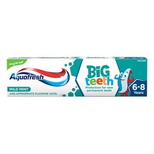 Aquafresh Big Teeth Mild Mint Toothpaste 6-8 Years (3 x 50ml)
