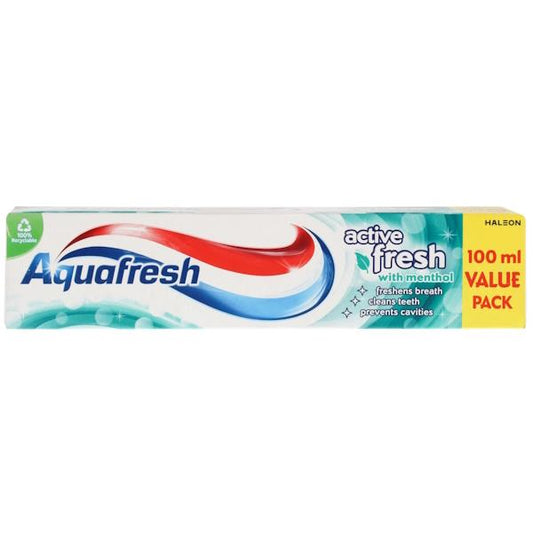 Aquafresh Active Fresh with Menthol Toothpaste (12 x 100ml)